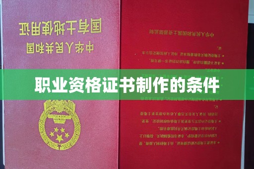 且末职业资格证书制作的条件