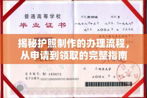 且末揭秘护照制作的办理流程，从申请到领取的完整指南