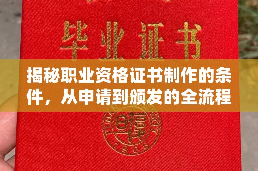 且末揭秘职业资格证书制作的条件，从申请到颁发的全流程解析