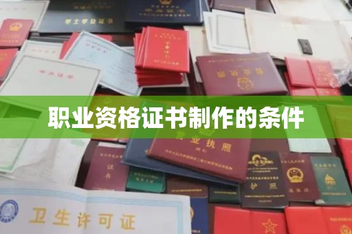 且末职业资格证书制作的条件